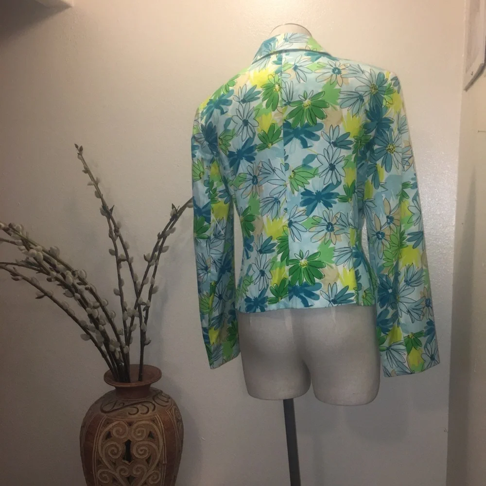 Jones New York Silk/Cotton Floral Light Jacket